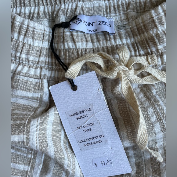 NWT Point Zero Linen Blend High-Waisted Shorts - Picture 3 of 4